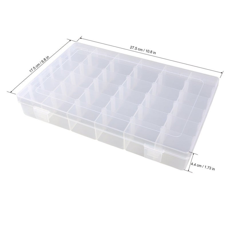 OULII Clear Plastic Jewelry Box Organizer Storage Container with Adjustable Dividers 36 Grids - Image 4